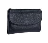 Portefeuille en cuir pour femme - Compact - En cuir de vachette souple - Petit sac à main élégant avec organiseur RFID spacieux - Noir - Taille unique