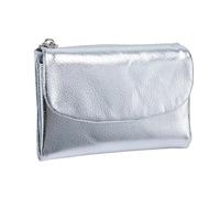 Portefeuille en Cuir pour Femme, Compact et Souple, en Cuir de Vache, élégant, Petit, avec RFID, Organiseur spacieux Lunch Isotherme Enfant (Silver, One Size)