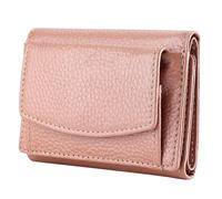 Portefeuille en cuir pour femme - Court - Tendance - Avec fermoir de poche - Traqueurs pour clés et portefeuilles - Autocollant, rose vif, Taille unique