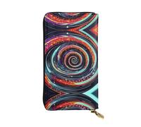 Portefeuille en cuir pour femme et homme avec 12 emplacements pour cartes, motif perroquet tropical, Spirale cosmique spatiale, One Size
