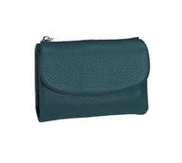 Portefeuille en cuir pour femme - Fin - Blocage RFID - En cuir souple - Petit portefeuille pour un usage quotidien et les trajets avec une grande capacité (bleu, taille unique)