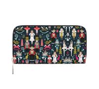 Portefeuille en cuir pour femme Motif Casse-noisette Ballet de Noël Danse de Noël Spacieux Tendance Portefeuille pour femme Pochette pour une utilisation décontractée et voyage, noir, One Size, Art