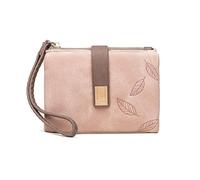 Portefeuille en cuir pour femme, petit porte-monnaie à fermeture éclair, porte-monnaie court pour femme, porte-monnaie pour femme, porte-monnaie, porte-cartes, rose, Taille unique