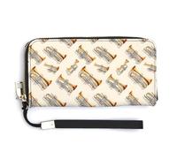 Portefeuille en cuir pour femme - Petit portefeuille pour femme avec fermeture éclair et imprimé musique trompette classique