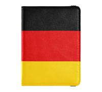 Portefeuille en cuir pour passeport et carte de vaccin avec fente pour carte de vaccination et emplacement pour carte de vaccination pour voyage essentiel étanche, Drapeau de l'Allemagne., 1 size