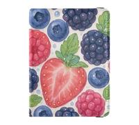 Portefeuille en cuir pour passeport et carte de vaccin avec fente pour carte de vaccination, étui portefeuille pour passeport, étui portefeuille pour voyage essentiel et étanche, Aquarelle Berry