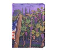 Portefeuille en cuir pour passeport et carte de vaccin - Étanche - Pour homme et femme, Art du drapeau du château, 1 size, Moderne