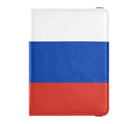 Portefeuille en cuir pour passeport et carte de vaccin - Étanche - Pour homme et femme, Drapeau de la Russie, 1 size, Moderne