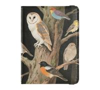 Portefeuille en cuir pour passeport et carte de vaccin - Étanche - Pour homme et femme, Oiseaux dans l'art des arbres, 1 size, Moderne