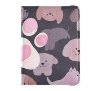 Portefeuille en cuir pour passeport et carte de vaccin - Organiseur de documents de voyage - Avec fente pour carte de vaccin - Étanche, Pattes et visages de chien, 1 size, Moderne