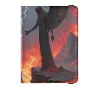 Portefeuille en cuir pour passeport et carte de vaccin - Organiseur de documents de voyage - Avec fente pour carte de vaccin - Étanche, Duel ange contre démon, 1 size, Moderne