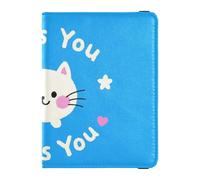 Portefeuille en cuir pour passeport et carte de vaccin, organiseur de documents de voyage, étui de protection pour passeport, étui portefeuille pour homme et femme, étanche, Chat blanc mignon I Miss