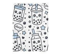 Portefeuille en cuir pour passeport et carte de vaccin, organiseur de documents de voyage, étui de protection pour passeport pour homme et femme, étanche, Jolies étoiles de thé Boba, 1 size, Moderne