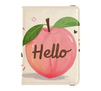 Portefeuille en cuir pour passeport et carte de vaccin, organiseur de documents de voyage, housse de passeport avec blocage RFID pour homme et femme, étanche, Bonjour Cartoon mignon pêche, 1 size