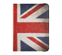 Portefeuille en cuir pour passeport et carte de vaccin - Portefeuille de voyage étanche, Drapeau du Royaume-Uni style grunge, 1 size, Moderne
