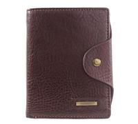 Portefeuille en cuir pour passeport pour homme, pleine fleur vertical à deux volets avec fermeture à bouton sécurisée, design élégant et fin pour les voyages et un usage quotidien, marron, One Size