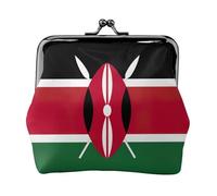 Portefeuille en cuir PU avec imprimé drapeau du Kenya - Mini pochette pour rouge à lèvres et changement de clés
