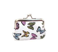 Portefeuille en Cuir PU avec Serrure à Baiser, en Polyester, Clip de Coque coloré, Porte-Monnaie, Petite Pochette imprimée Papillon, Maquillage