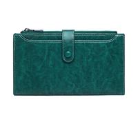Portefeuille en cuir PU, petit portefeuille pour femme - Portefeuille femme vintage RFID en cuir PU - Portefeuille de voyage à Double fermeture éclair de grande capacité, étui multi-cartes pour cartes
