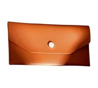 Portefeuille en cuir PU pour cartes de visite, grande capacité, pour budgétisation et facturation, 17 x 9,4 cm, pochette de poche, marron