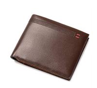 Portefeuille en Cuir Qualité Cuir Hommes Portefeuilles Business Court 3 Fold Purse Titulaires de Cartes de crédit Portefeuille Hommes Clip Sac d'argent Embrayage mâle (Color : Brown)