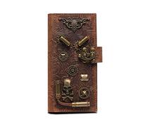 Portefeuille en cuir souple pour femme avec porte-cartes de crédit, marron