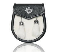 Portefeuille en Cuir Sporran Blanc pour Kilt avec Porte-Monnaie écossais pour garçon