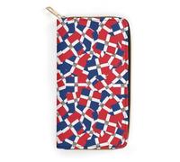 Portefeuille en cuir tendance, idéal pour les activités de plein air, avec drapeau de la République dominicaine, porte-cartes et plusieurs emplacements pour cartes. Portefeuille léger et portable pour