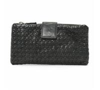 Portefeuille en cuir tressé - OH MY BAG - NAZCA Noir - Femme - Souple