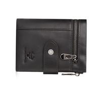 Portefeuille en cuir véritable avec blocage RFID pour homme - 10 emplacements pour cartes, 2 poches à fermeture éclair pour pièces de monnaie, 1 compartiment pour espèces, design fin et compact,