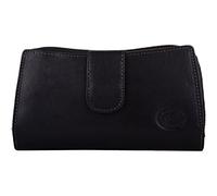 Portefeuille en cuir véritable avec protection RFID pour femme, Noir, One Size, Pliage double