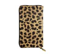 Portefeuille en cuir véritable de grande capacité pour homme et femme avec imprimé léopard - Peut être utilisé comme cadeaux, étuis à cartes, pochettes, finition polie en une seule pièce, motif