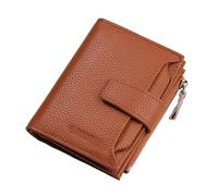 Portefeuille en Cuir véritable de Vache, Brosse Trois Plis Multiples, 1 pièce, Portefeuille Multifonctionnel Anti-Intrusion, Sac for Cartes magnétiques Sho pour Les Fêtes Et Les Voyages(Brown)