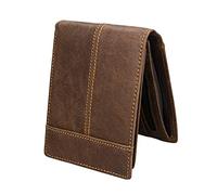 Portefeuille en Cuir Véritable Hommes Portefeuille Homme Bourse De Luxe en Cuir De Vache Portefeuilles Souples Vintage Simple Titulaire De La Carte Cowboy Portefeuille (Color : Coffee)
