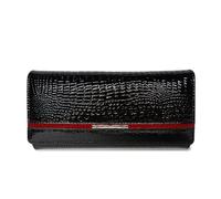 Portefeuille en cuir véritable pour femme - Marque de luxe - Porte-carte d'identité - Porte-monnaie - Sac à main pour femme, Noir , Taille unique