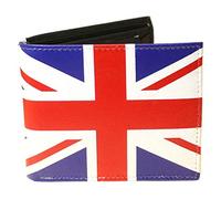 Portefeuille en cuir véritable ultra-doux Union Jack pour hommes - Contient au moins 6 cartes de crédit - 1 carte d'identité - Monnaies - Notes
