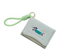 Portefeuille en forme de chien de saucisse de dessin animé avec porte-cartes Petit porte-monnaie Style coréen Changement court en cuir PU Motif chien saucisse de dessin animé Petite pièce de monnaie