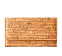 Portefeuille en liège végétalien pour femmes, étui à deux volets avec poche zippée, zébré, Medium, Classique