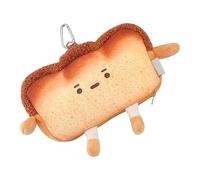 Portefeuille en Peluche | Porte-Monnaie Toast avec Fermeture éclair, Poche à Monnaie en Peluche, Petite Pochette à Argent, Pendentif de Sac Mignon pour Adultes et