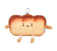 Portefeuille en Peluche, Porte-Monnaie Toast - Pochette de Changement à Fermeture éclair Toast,Pendentif de Sac à Dos en Peluche, Jolie Poche à Monnaie, Petit Portefeuille pour Femmes et Filles