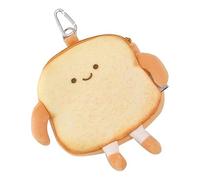 Portefeuille en Peluche, Porte-Monnaie Toast | Pochette de Changement à Fermeture éclair Toast,Poche à Monnaie en Peluche, Petite Pochette à Argent, Pendentif de Sac Mignon pour Adultes et