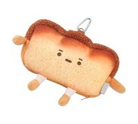 Portefeuille en Peluche, Porte-Monnaie Toast, Porte-Monnaie Toast avec Fermeture éclair, Poche à Monnaie en Peluche, Petite Pochette à Argent, Pendentif de Sac Mignon pour Adultes et