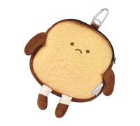 Portefeuille en Peluche, Porte-Monnaie Toast - Portefeuille de Changement de Fermeture éclair Toast,Poche à Monnaie en Peluche, Petite Pochette à Argent, Pendentif de Sac Mignon pour Adultes et