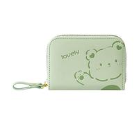 Portefeuille en polyuréthane pour femme avec fermeture éclair et porte-cartes (vert, taille unique)