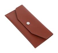 Portefeuille Enveloppe à Argenté Réutilisable pour Femmes, PU Marron | Séparateur de Catégories, Fermeture à Bouton, Compartiments Multiples, pour Chèques et Tickets, Bureau