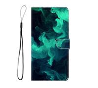 Portefeuille Etui à Rabat pour Google Pixel 10a Housse Coque Cuir Mode Créatif Effet 3D Folio Magnétique Flip Construit en Caoutchouc Souple Hybride Prime Faux PU Cui,Aurore Verte