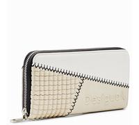 Portefeuille femme beige avec poche monnaie & détails contrastés - Pratique & élégant, Taille : UNI Couleur : Beige