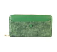 Portefeuille femme - Cham Cham - Cuir synthétique vert - Effet croco - Format horizontal