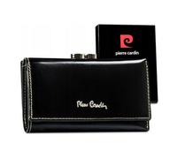 Portefeuille femme classique en cuir véritable avec fermoir et fermeture à pression - Pierre Cardin