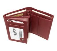 Portefeuille femme cuir avec porte monnaie fermeture eclair, volet 10 cartes, identité, permis, billet - Idée cadeau Rouge -LOLUNA®